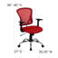 Chaise de bureau pivotante à dossier moyen en maillage avec accoudoirs et base en chrome-17744134