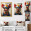 Curieux portrait de cochon rose vert - Décoration murale animal cochon-1815761132-1815761128