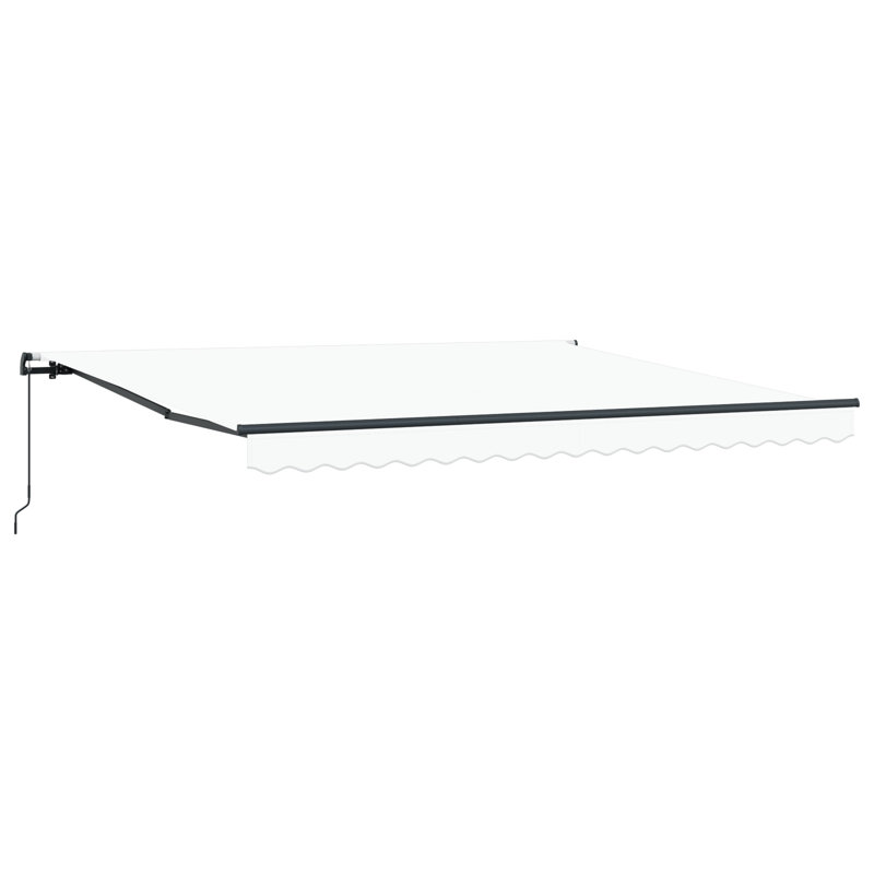 Brayden Studio Retractable Patio Awning, White/Grey, 400 cm W x 300 cm D
