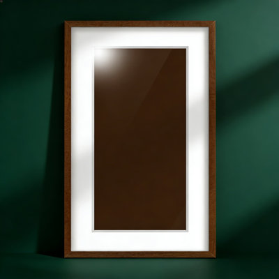 12X24 Picture Frame With Mat For 8X20 Print, Solid Dark Oak Wood Frame With Tempered Glass, Wall Hanging Kit Included, Premium Gallery Style Photo Frame