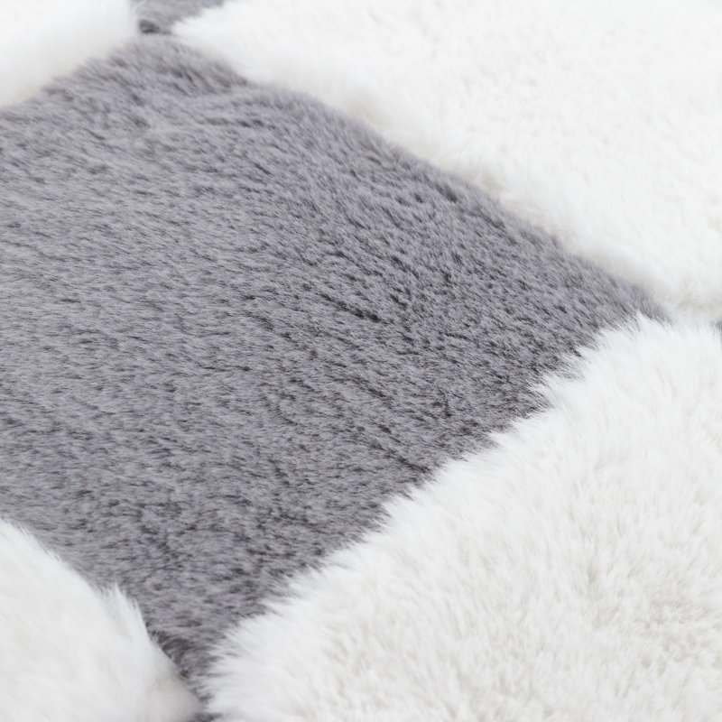 Heya Home Cozee Check Cushion Cover, Slate Blue