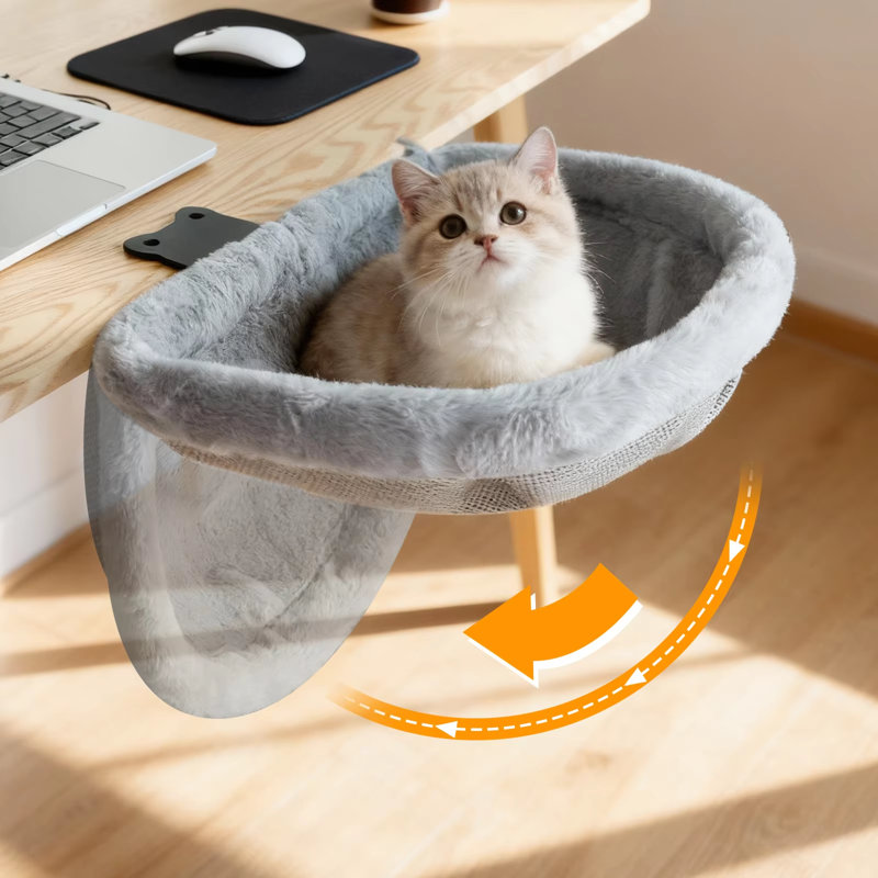Cat Desk Bed Hammock One-Click Foldable Semi-Circular