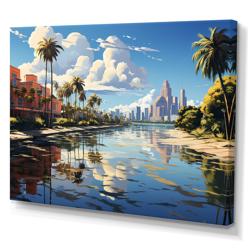 «Miami Sunshines State I», reproduction sur toile, H 16 po x l 32 po x P 1 po, Toile tendue