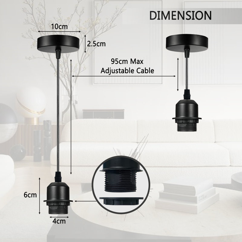 Bastow 2 - Light Single Pendant, Yes, Black
