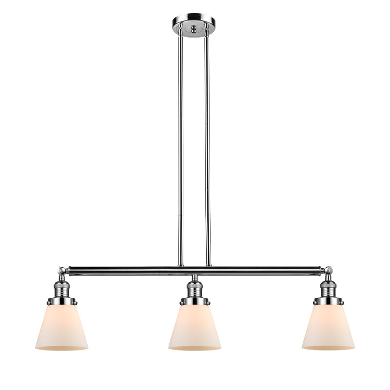 Montano 3 - Light Kitchen Island Pendant, Matte White Cased, No Bulb Included, Polished Nickel