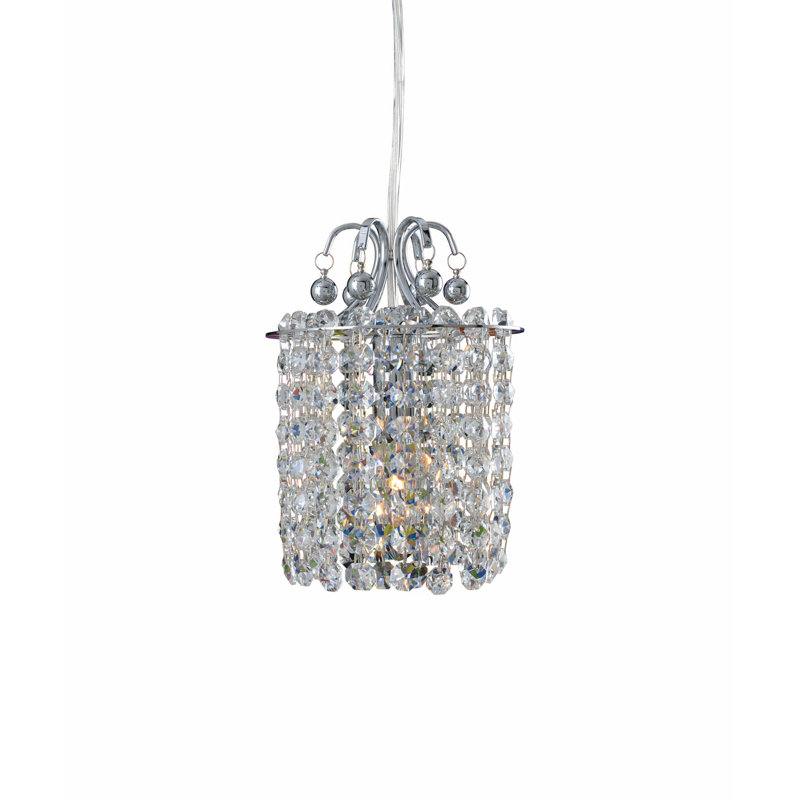 Mini-luminaire suspendu Milieu 1 LT chromé / transparent Allegri, Firenze clair