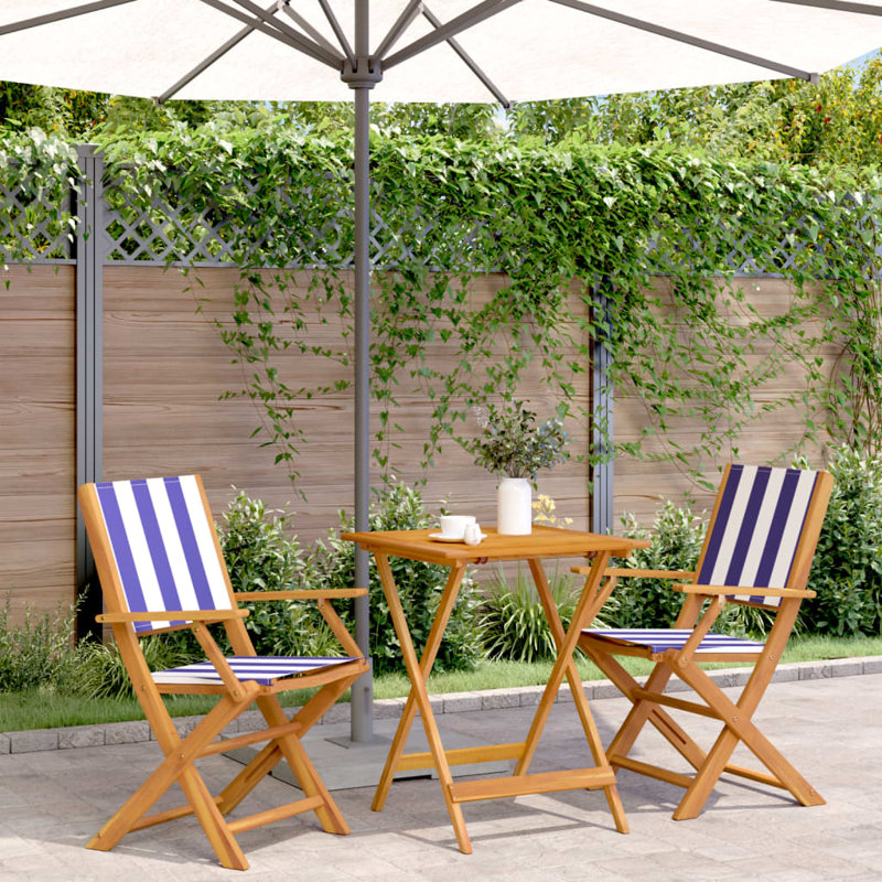 2 - Person Wood Patio Dining Set with Square Table