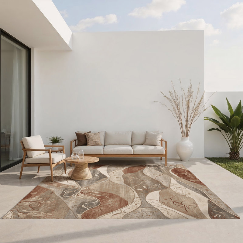 Tapis intérieur et extérieur Sunset Sway, Rectangulaire 3 pi x 5 pi