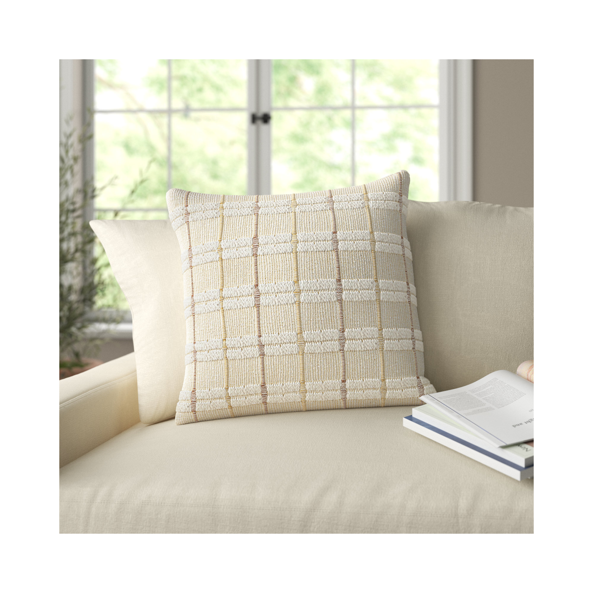 Gayla Textured Throw Pillow, 18" x 18", Down