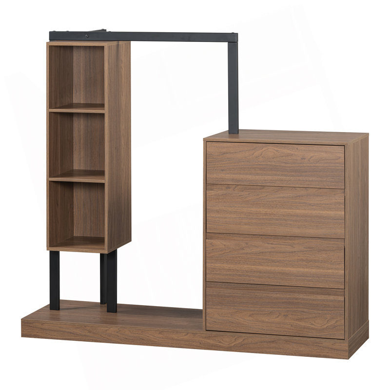 Armoire avec 4 tiroirs et 3 tablettes, Espresso