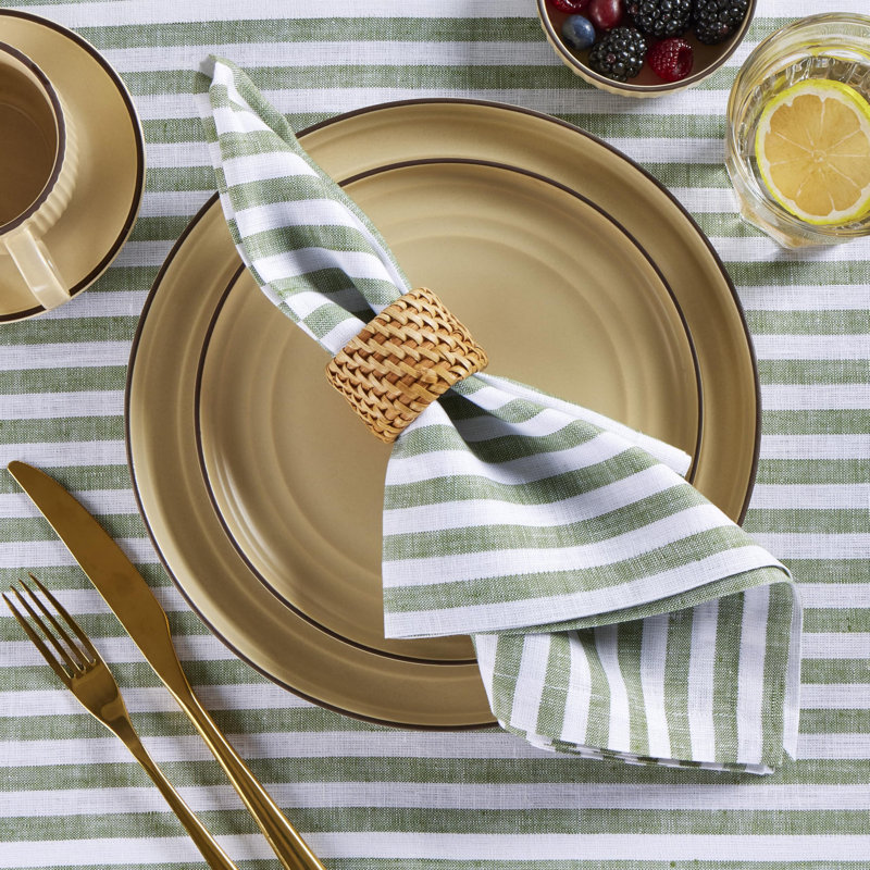 Amalfi Stripe - 100% Pure Linen Dinner Napkins
