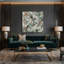 "Abstract Florals 44", art mural sur toile grise-1383015942