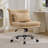 Armless Office Chair Soft Chenille Fabric Adjustable Height With Bonus Pillow And Wheels-1988118574