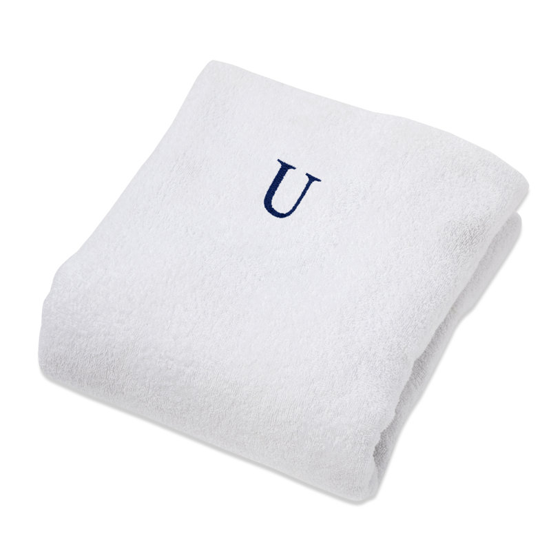 100% Combed Cotton Terry Monogrammed Patio Chaise Lounge Chair Cover, U