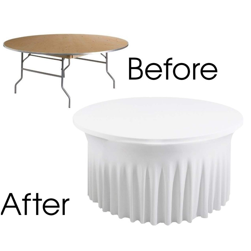 Ebone Skirt Style Tablecloth, White