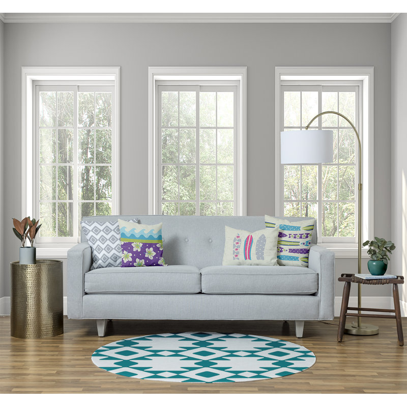 Chenille Geometric Indoor Rug, Round 5'