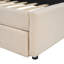Lit plateforme tapissier simple avec lit gigogne Teddy