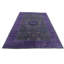 Tapis gris et mauve noué à la main de haute qualité
