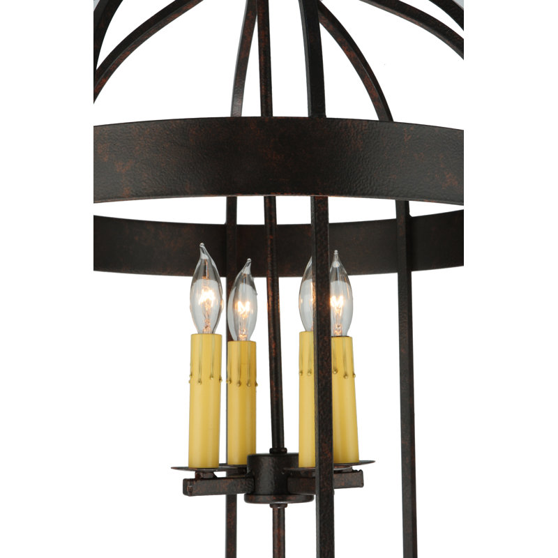 Muse 8-Light Brown Glass Lantern Chandelier
