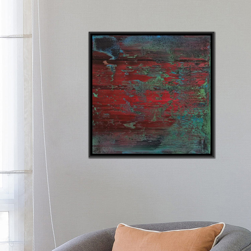 « mural 41 », reproduction sur toile, H 18 po x l 18 po x P 1,5 po, Toile avec cadre noir, Pas de tapis