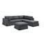 Canapé d'angle modulaire de 67 po x 134 po en polyester, 6 pièces, gris-908473758