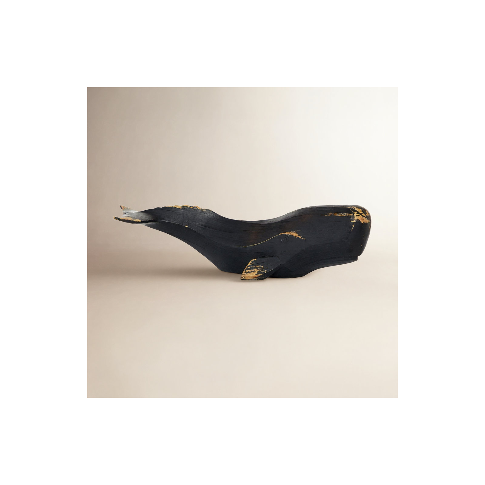Ruthanne Rhonda Polyresin Whale Sculpture, 7" H x 25.39" W x 8.35" D