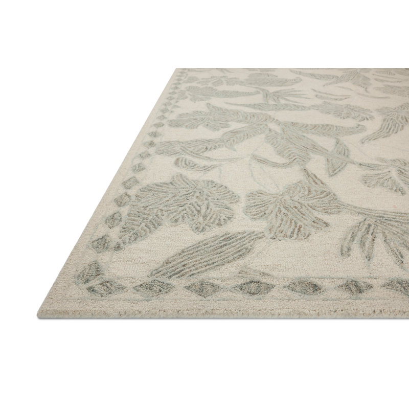 Tapis contemporain ivoire / ciel Loloi Mavis, Carré 1 pi 6 po