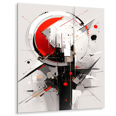 Tourbillons rouges et noirs à multiples facettes - cubisme, reproduction d'art en métal