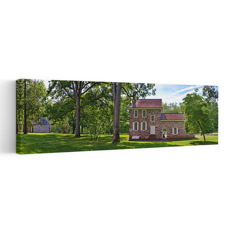 Facade Of A Building Washington's Headquarters Valley Forge National Historic Park Philadelphia Pennsylvania USA by Tom Sheckels - Wrapped Canvas Panoramic Print