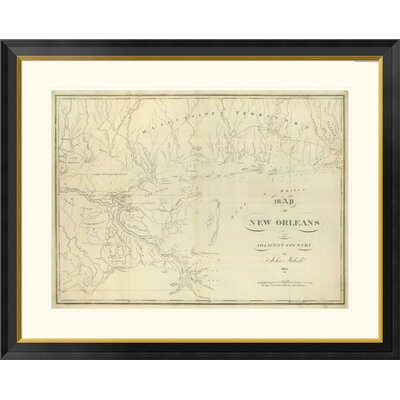 Map of New Orleans and Adjacent Country, 1824 by John Melish Framed Graphic Art -  Global Gallery, DPF-295157-36-296