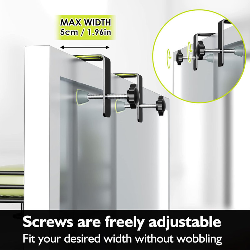 Adjustable 5-Layer Shower Rack On The Door, Matte Black, 4.72" H x 11.81" W x 44.6" D