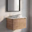 Meuble-lavabo flottant 30 po avec lavabo vasque en marbre veiné doré et 2 portes en chêne imitation à fermeture en douceur