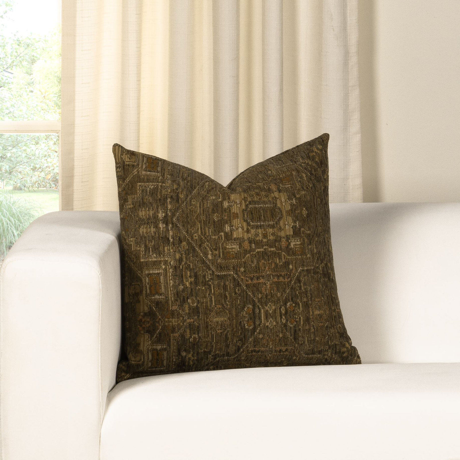 Olcott Throw Pillow, Feather, Square 16", Zapatta Crimson
