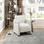 Fauteuil d'appoint, coussin de siège beige rembourré et rembourré en tissu Boucle-130130446