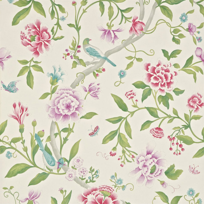 Porcelain Garden Wallpaper, Magentaleaf Green