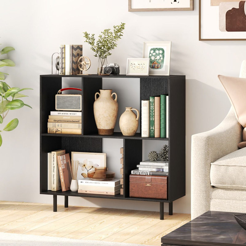 90cm H x 90cm W Metal Bookcase, Black