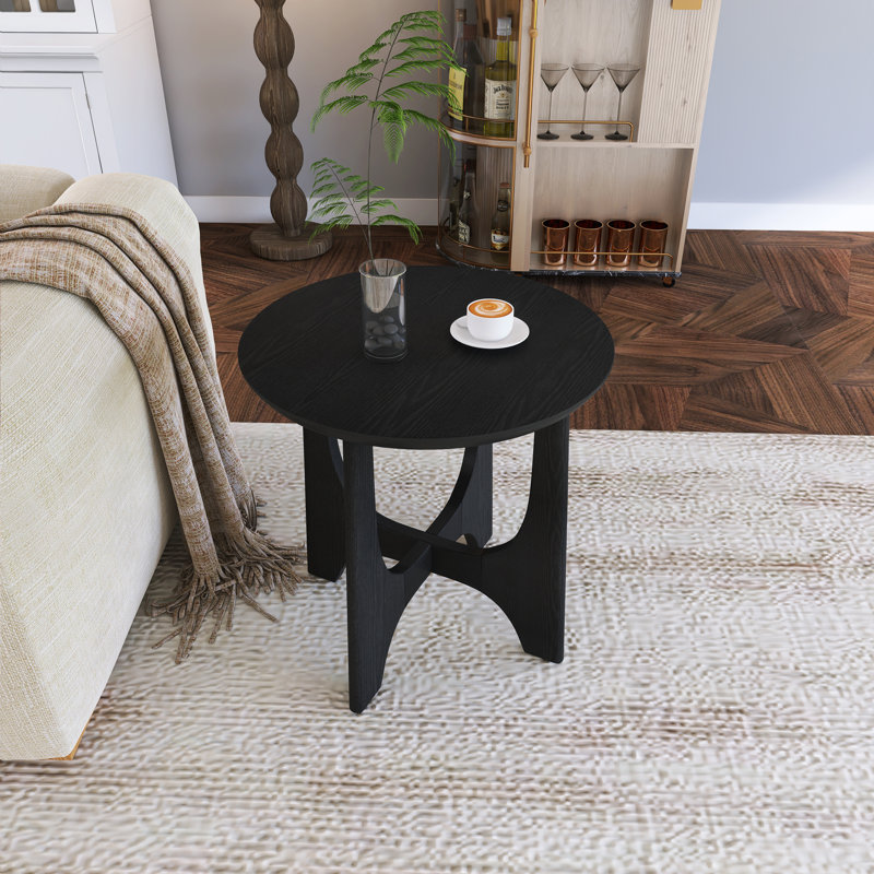 25" Round Wooden End Table