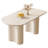 Abishan 55" Modern Rectangle Cream White Dining Table for 6 People-201815937
