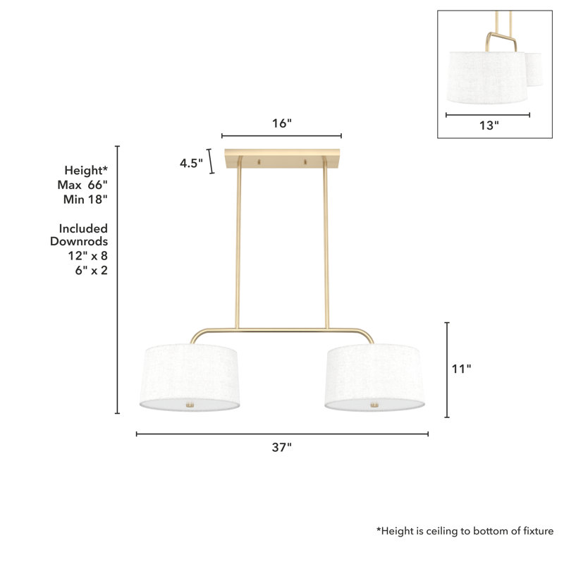 Cottage Hill 4 - Light Linear Shaded Drum Pendant, Alturas Gold