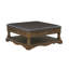 Table basse traditionnelle brune avec 4 tiroirs et tablette - Repose-pieds rembourré fonctionnel, pièce de salon en bois durable