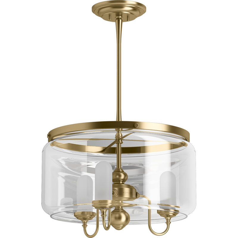 Artifacts® 3 - Light Lantern Drum Chandelier, Moderne Brushed Gold