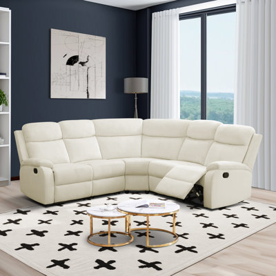 Manual Reclining Sectional Sofa Set, Living Room Furniture Sets,l Shaped Reclining Sectional Corner Couch, Comfy 6-seat Corduroy Fabric Recliner Couch