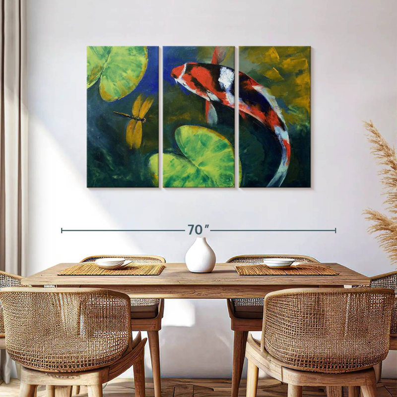 Brampt Showa Koi And Dragonfly, 36" H x 57" W