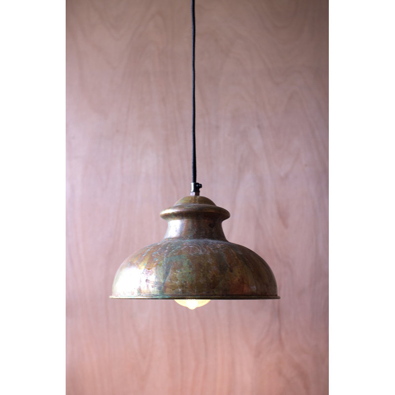 Luminaire suspendu en métal brun rustique 10 po Kalalou