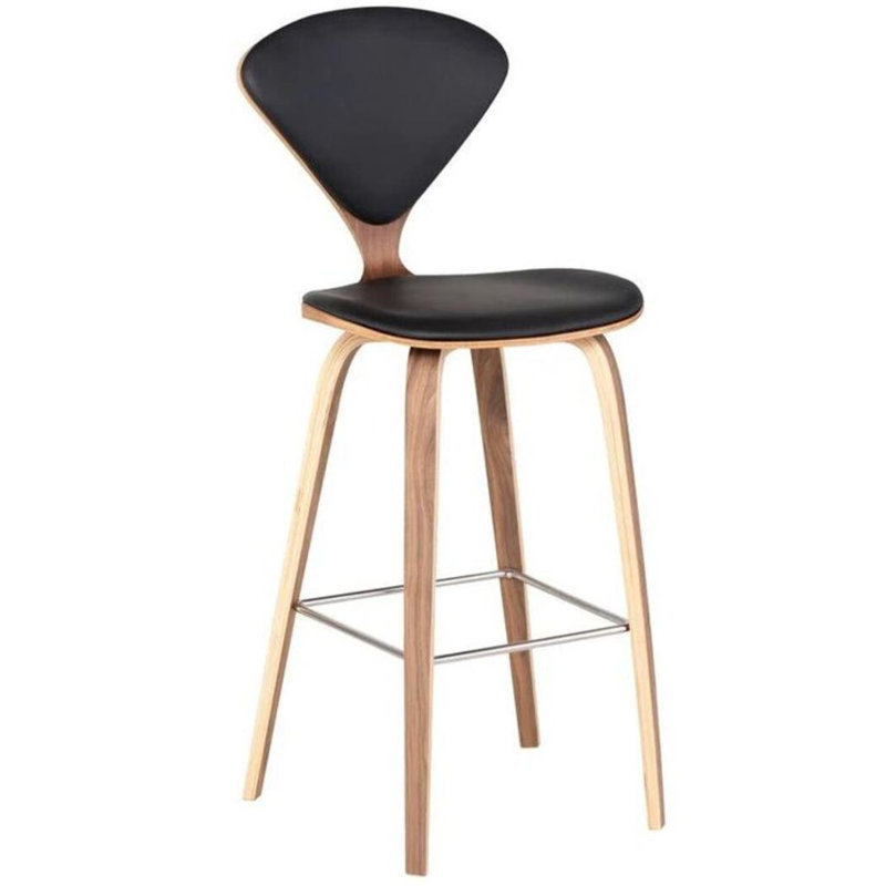 Tabouret de comptoir Leonel, Noir