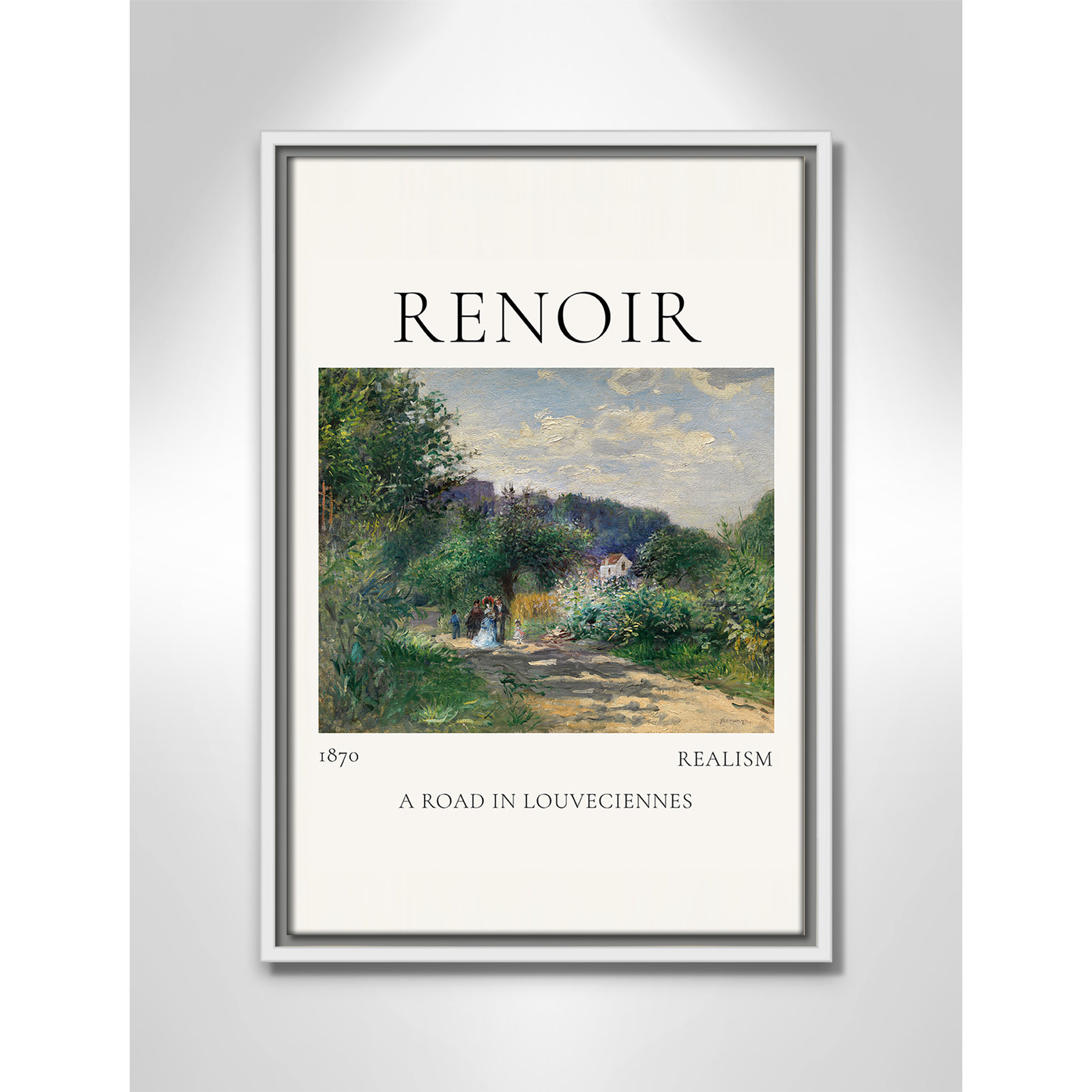 Rocchetto "A Road in Louveciennes" Print, White Floater Frame, No, 19.5" H x 13.5" W x 2" D
