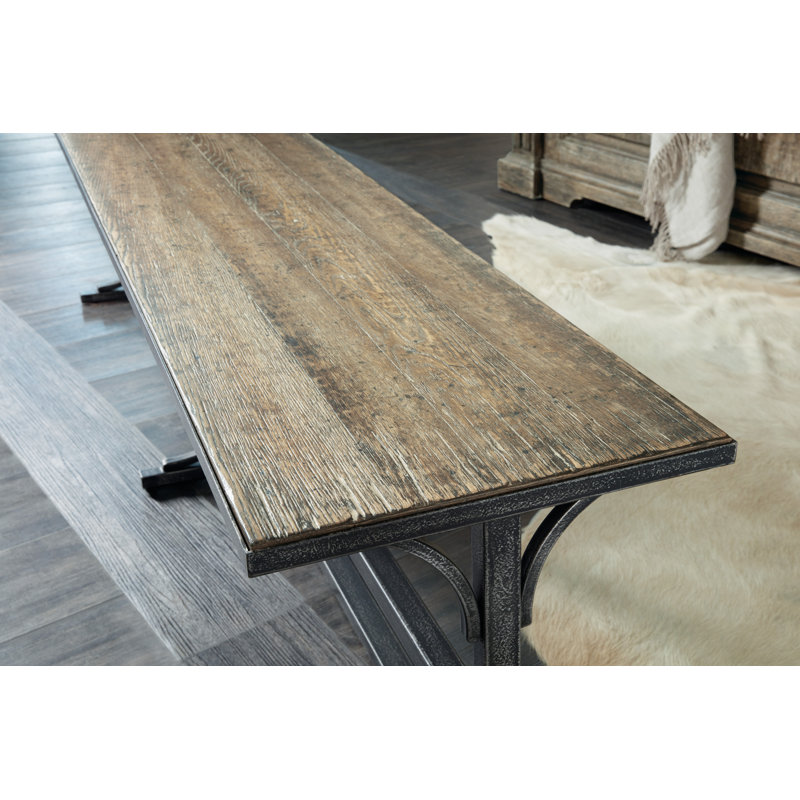 LaGrange Traditional Black/Brown Oak Veneer Bed Bench with Storage