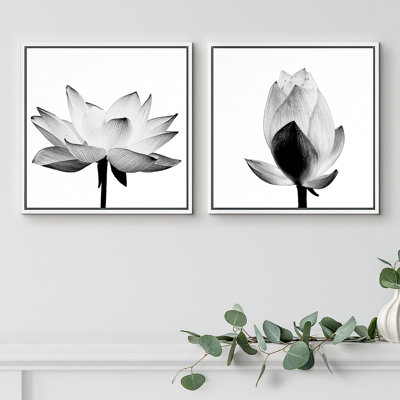«Blooming Water Lily Closoint», reproduction sur toile 2 pièces