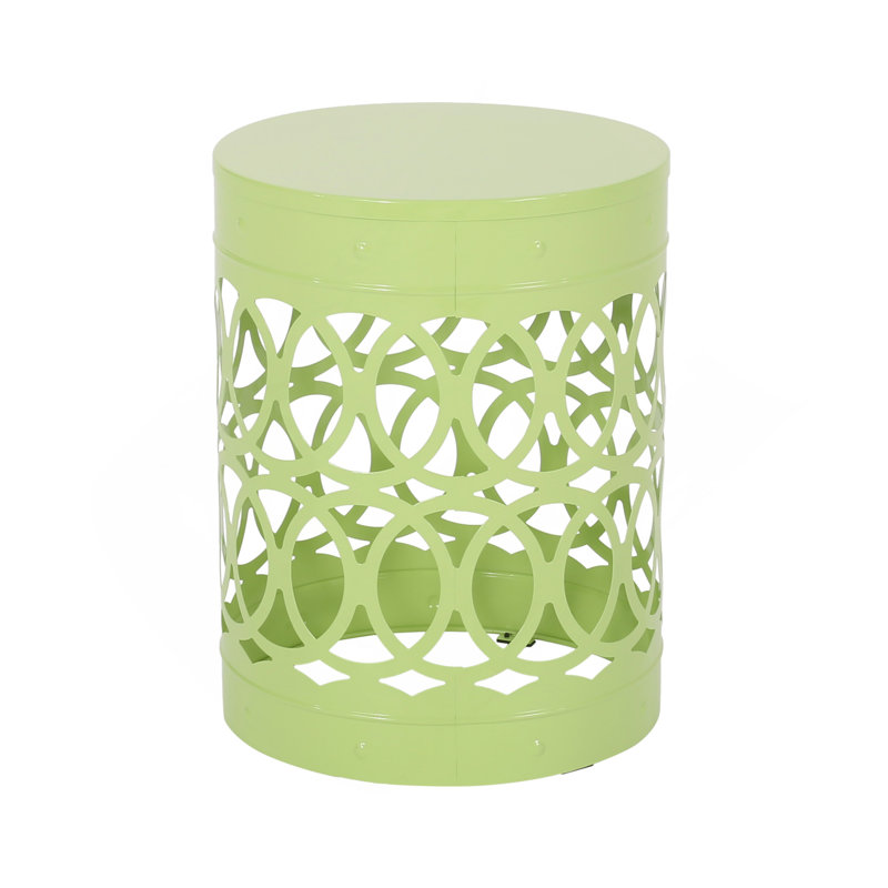 Outdoor Metal End Table -Large, Green