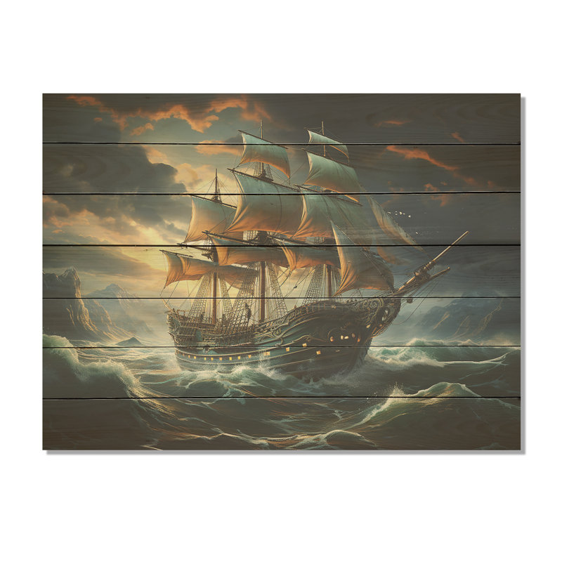 Pirate Ship Legacy I - pirate sur bois, H 30 po x l 40 po